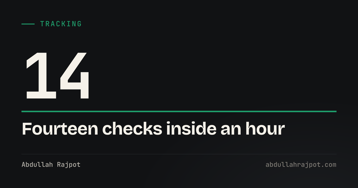 Conversion tracking audit card showing 14, the checks that fit inside an hour